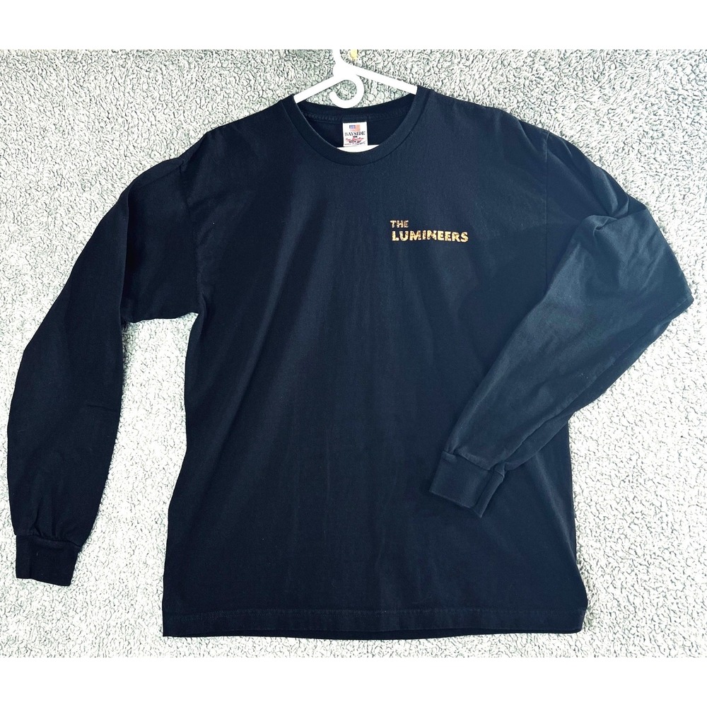 The Lumineers Long Sleeve T-Shirt Black Men Large Graphic Band Tee Bayside USA